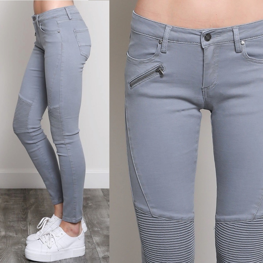 Moto Biker Jeggings Jean Leggings Pants Jeans! - Picture 4 of 4